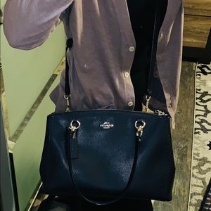 Dark Navy COACH Carryall Handbag w/ Crossbody